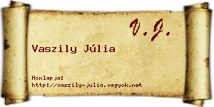Vaszily Júlia névjegykártya